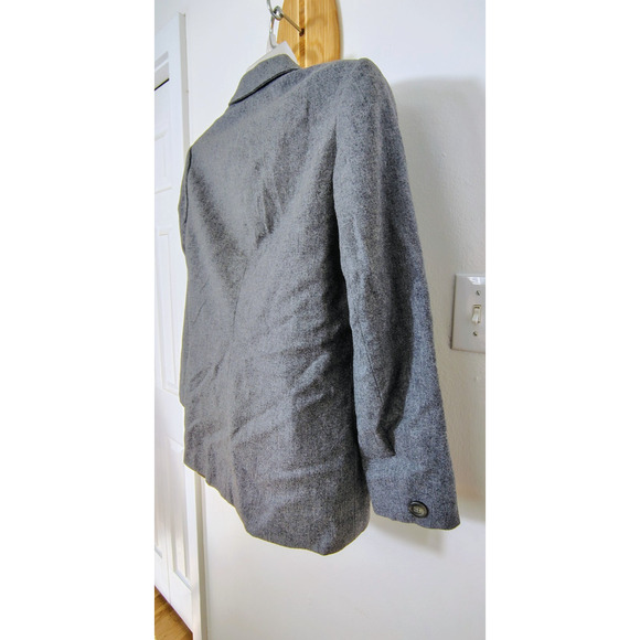 Vintage Pendleton Blazer Jacket Womens 10 TALL Grey 1 Button Virgin Wool USA - Picture 8 of 13